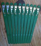 Pack of 100 baguette knives green with razor blade stainless ste