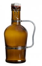 2 Liter Syphon Bierflasche braun mit Metallgriff