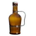 2 Liter Syphon Bierflasche braun mit Metallgriff