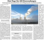 Leserbrief 10.7.2015 „Drei Tage für 400 Einwendungen“