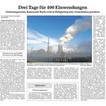 Leserbrief 10.7.2015 „Drei Tage für 400 Einwendungen“