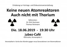 Keine neuen Atomreaktoren! Auch nicht mit Thorium!